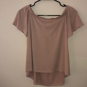Light Pink Off The Shoulder Top